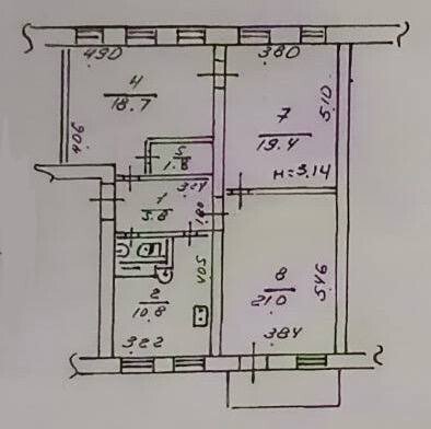 Фото №8: 3-комнатная квартира 80&nbsp;м², 3/3&nbsp;эт. - Мариуполь, Левобережный, мкр. 3-й участок, ул. Пашковского, 18