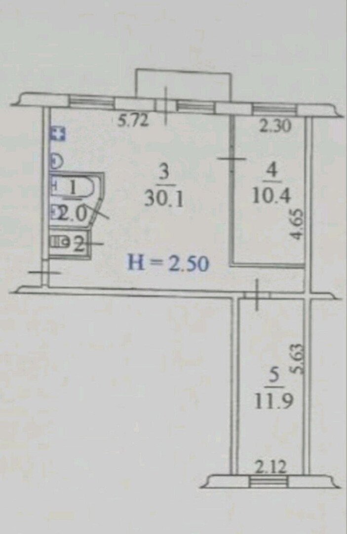 Фото №13: 3-комнатная квартира 55&nbsp;м², 2/5&nbsp;эт. - Мариуполь, р. Жовтневый, ул. Энгельса, 32