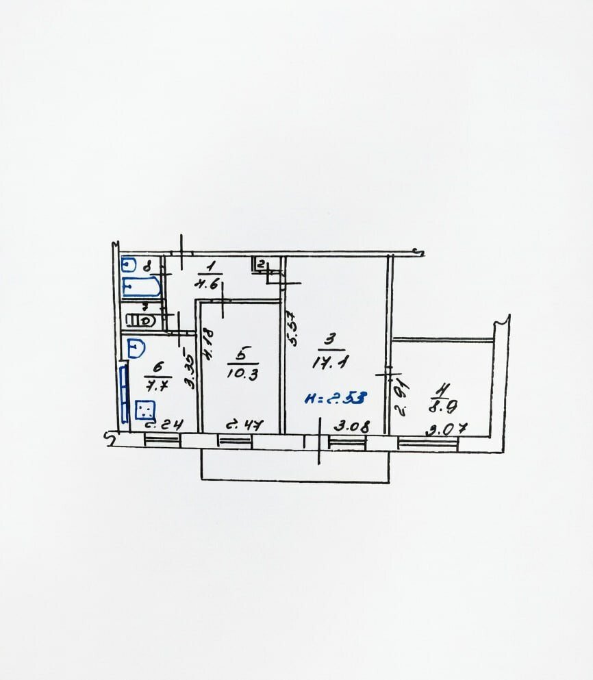Фото №10: 3-комнатная квартира 51&nbsp;м², 5/5&nbsp;эт. - Мариуполь, р. Жовтневый, ул. Куприна, 35