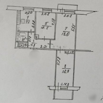 Фото №14: 3-комнатная квартира 62&nbsp;м², 8/9&nbsp;эт. - Мариуполь, Жовтневый, Западный, мкр. 23-й, ул. Гранитная, 108