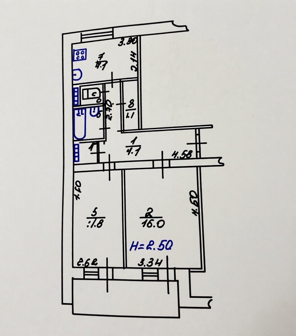 Фото №12: 2-комнатная квартира 50&nbsp;м², 9/9&nbsp;эт. - Мариуполь, Левобережный, мкр. Азовский, пр-кт Победы, 96