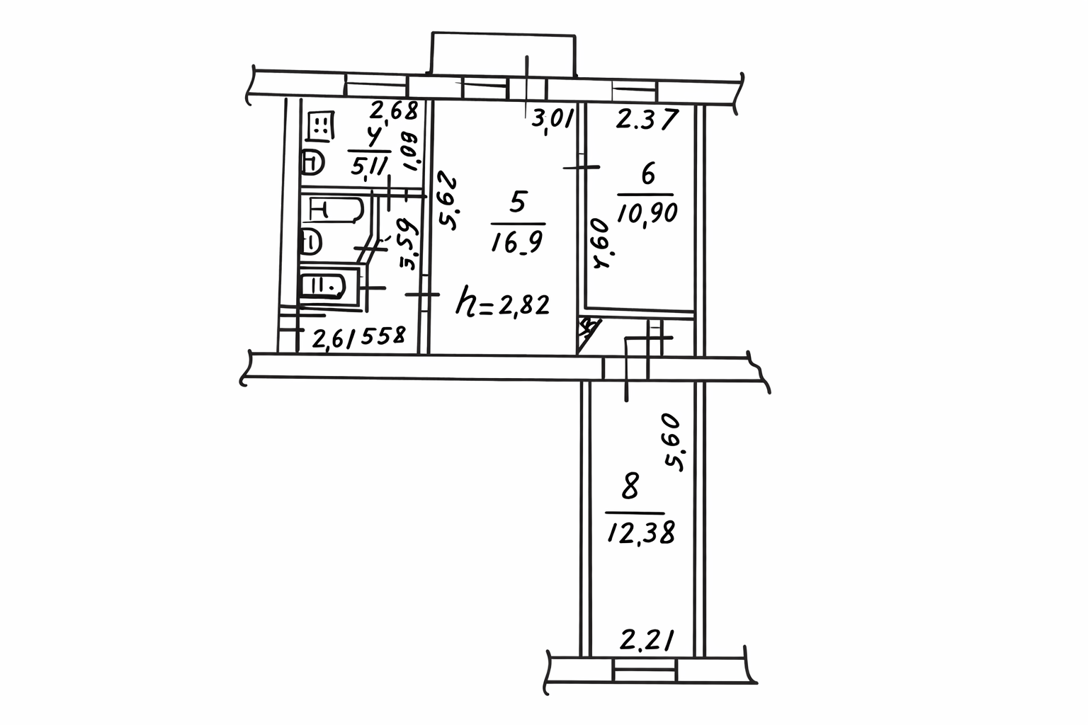 Фото №13: 3-комнатная квартира 56&nbsp;м², 5/5&nbsp;эт. - Мариуполь, р. Ильичёвский, ул. Блажевича, 69