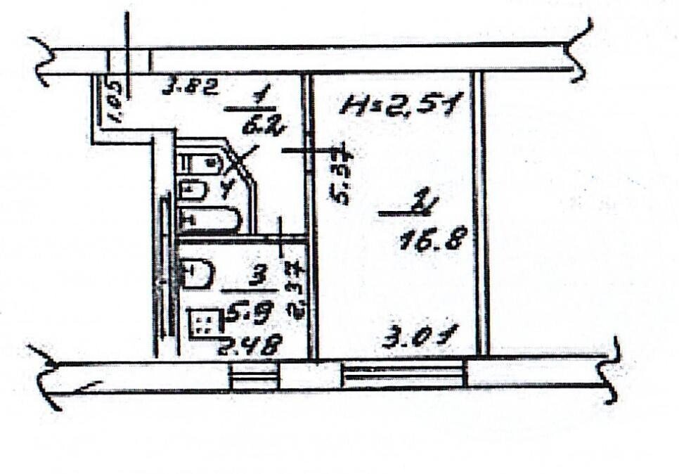Фото №8: 1-комнатная квартира 31&nbsp;м², 2/5&nbsp;эт. - Мариуполь, р. Жовтневый, пр-кт Ленина, 66/39