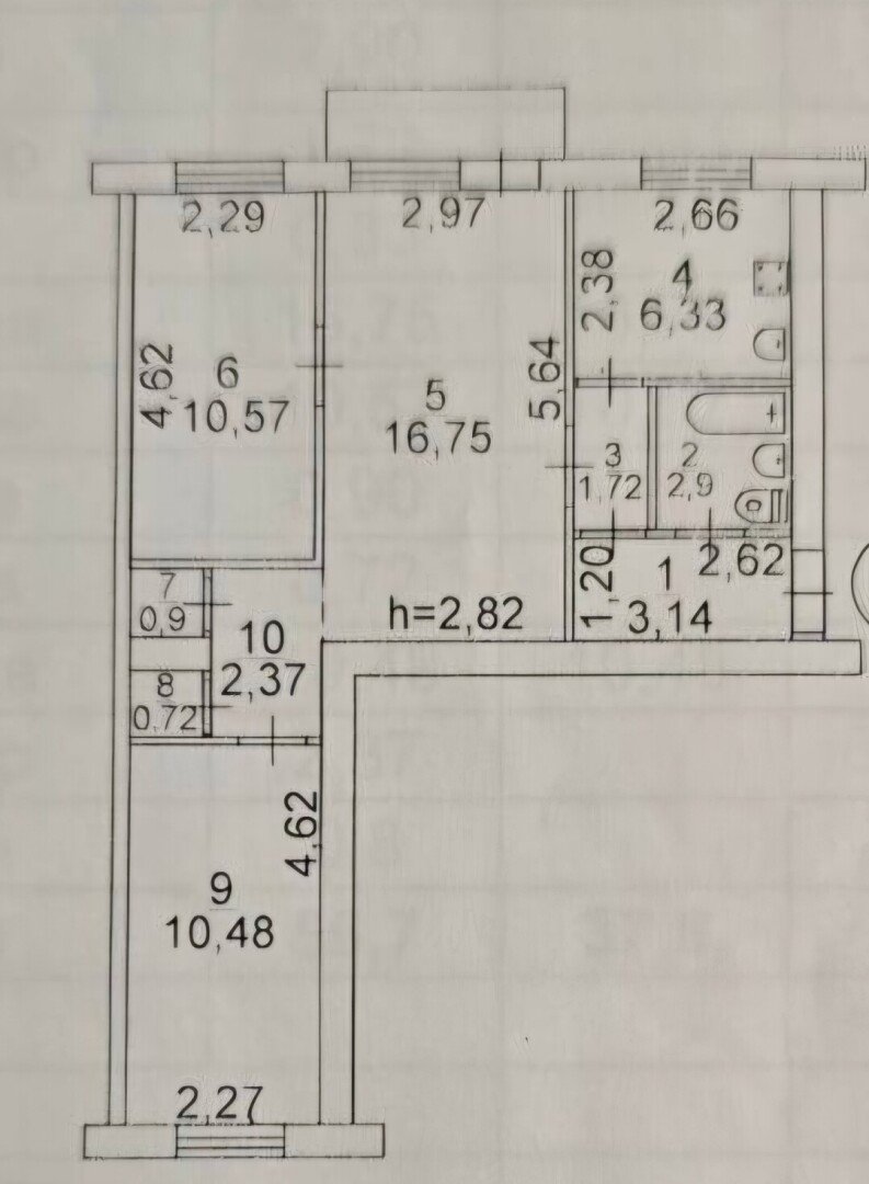 Фото №7: 3-комнатная квартира 56&nbsp;м², 5/5&nbsp;эт. - Мариуполь, р. Жовтневый, пр-кт Нахимова, 194