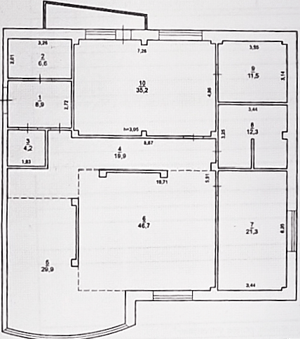 Фото №25: 3-комнатная квартира 203&nbsp;м², 5/10&nbsp;эт. - Мариуполь, р. Жовтневый, пр-кт Строителей, 110