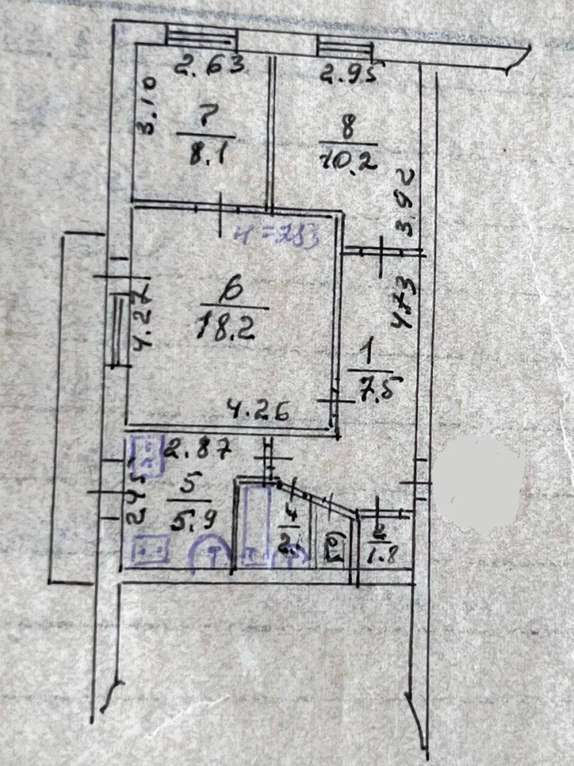 Фото №10: 3-комнатная квартира 55&nbsp;м², 5/9&nbsp;эт. - Мариуполь, р. Жовтневый, пр-кт Ленина, 133