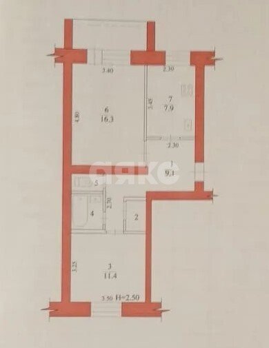 Фото №19: 2-комнатная квартира 50&nbsp;м², 2/5&nbsp;эт. - Волгоград, Ворошиловский, мкр. 208-й, ул. Милиционера Буханцева, 22