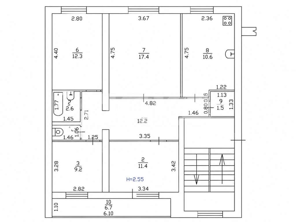 Фото №20: 4-комнатная квартира 82&nbsp;м², 3/5&nbsp;эт. - Горячий Ключ, мкр. Курортная Зона, пер. Пролетарский, 18А