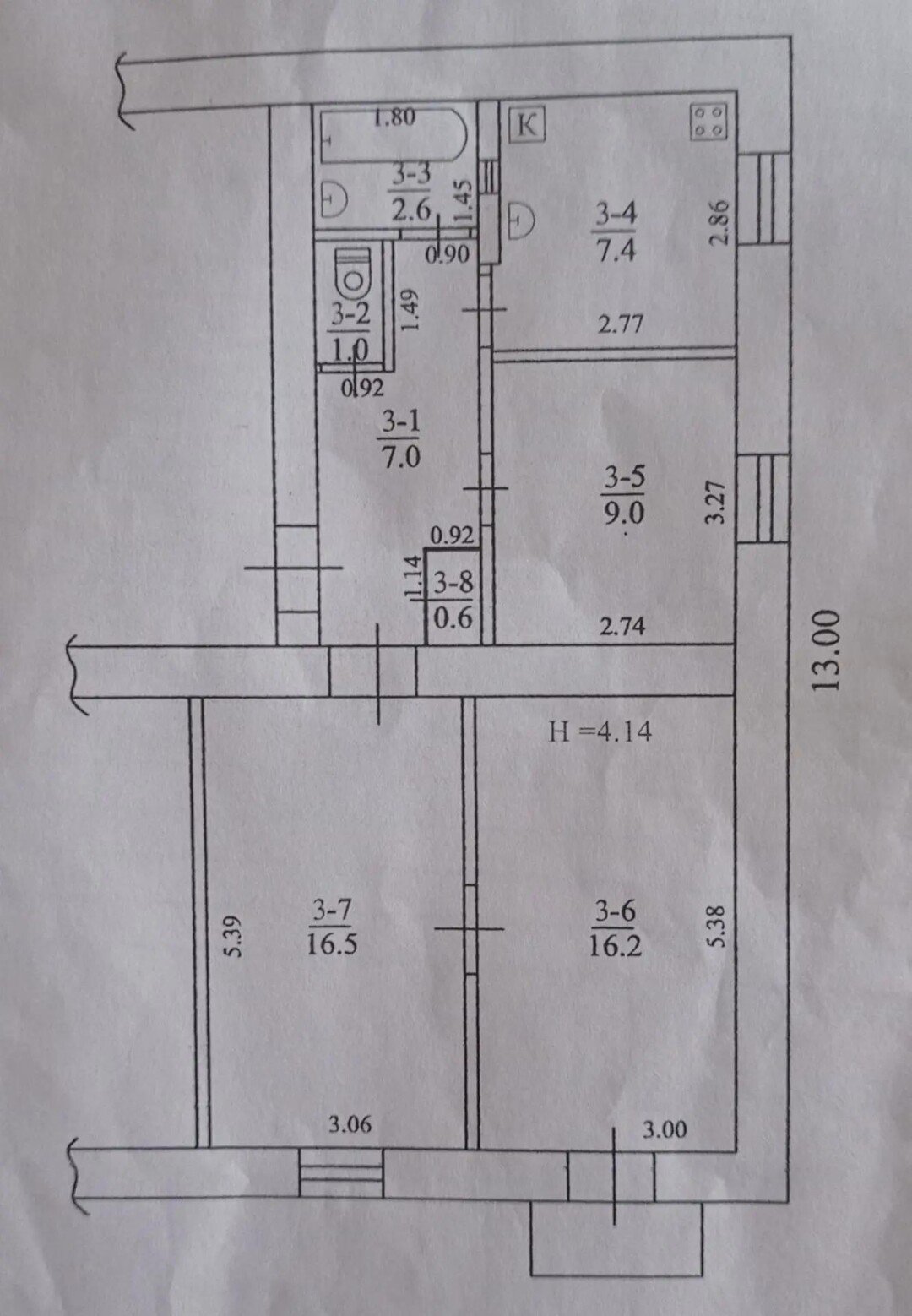 Фото №13: 3-комнатная квартира 60&nbsp;м², 2/2&nbsp;эт. - Мариуполь, р. Жовтневый, ул. Апатова, 67