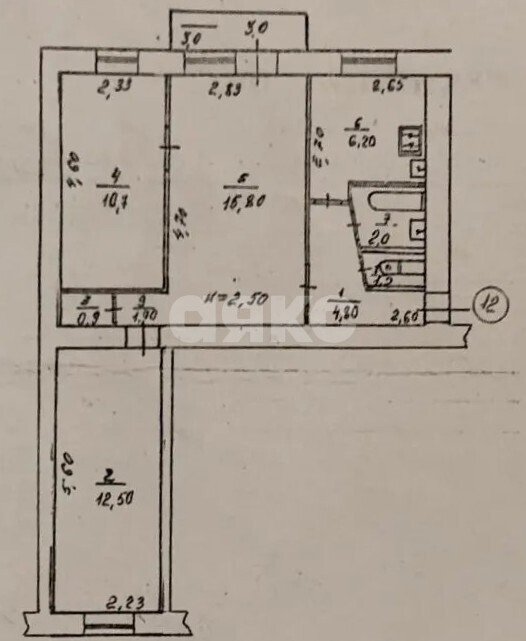Фото №10: 3-комнатная квартира 56&nbsp;м², 3/5&nbsp;эт. - Мелитополь, мкр. квартал Жилмассив, ул. Бронзоса, 41
