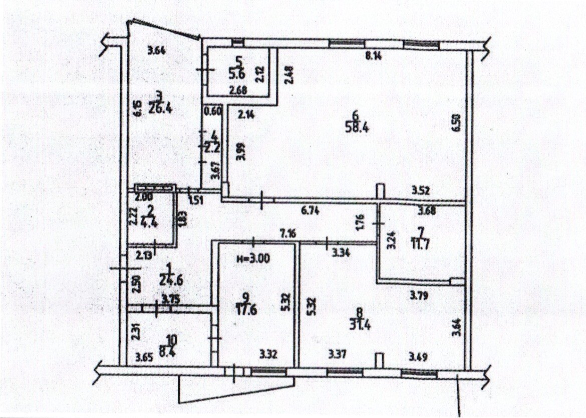 Фото №15: 4-комнатная квартира 191&nbsp;м², 3/10&nbsp;эт. - Мариуполь, р. Жовтневый, пр-кт Строителей, 108