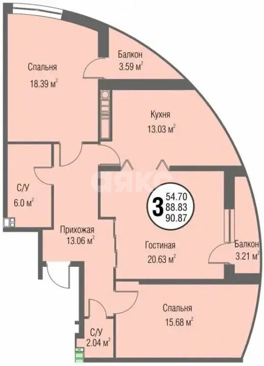 Фото №19: 3-комнатная квартира 87&nbsp;м², 7/10&nbsp;эт. - Горячий Ключ, мкр. Курортная Зона, ул. Ленина, 184к2