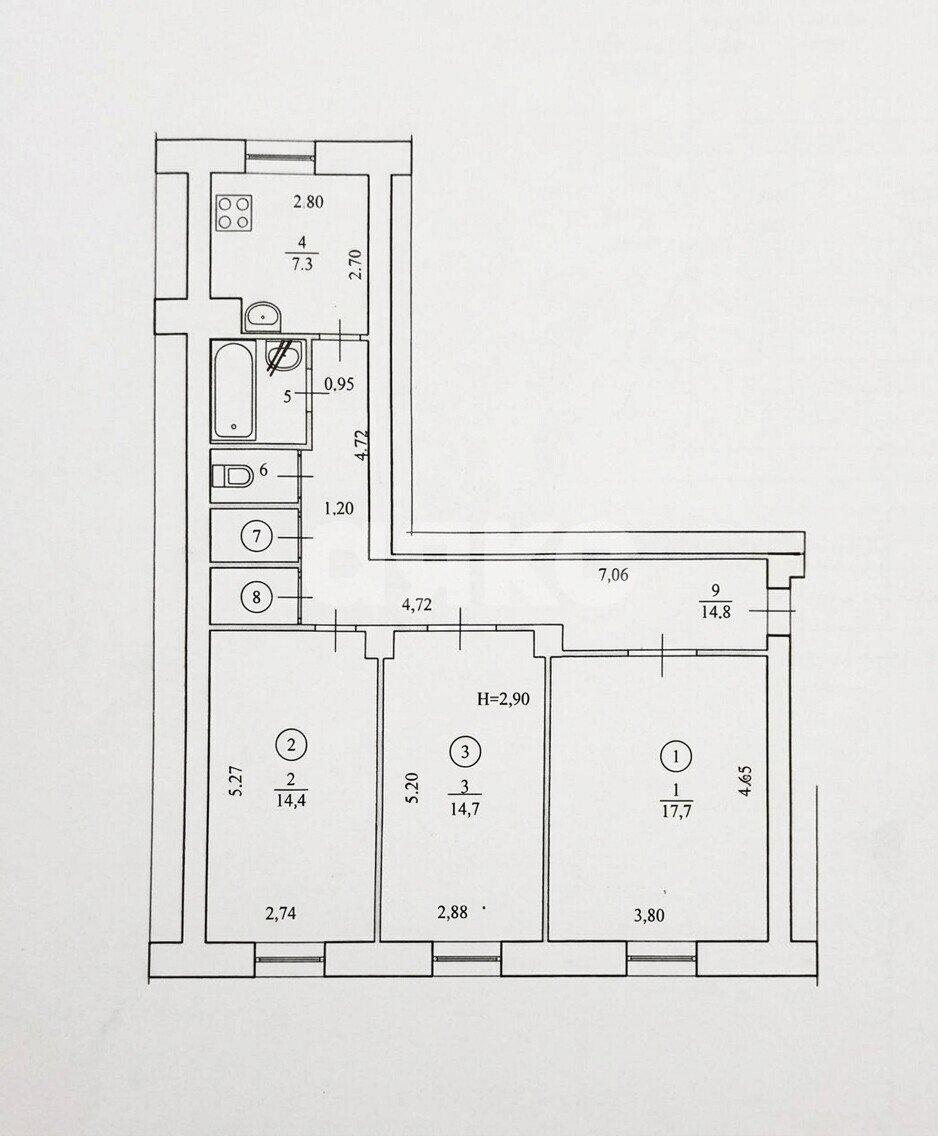 Фото №19: 3-комнатная квартира 76&nbsp;м², 5/5&nbsp;эт. - Волгоград, р. Краснооктябрьский, ул. Кузнецова, 22