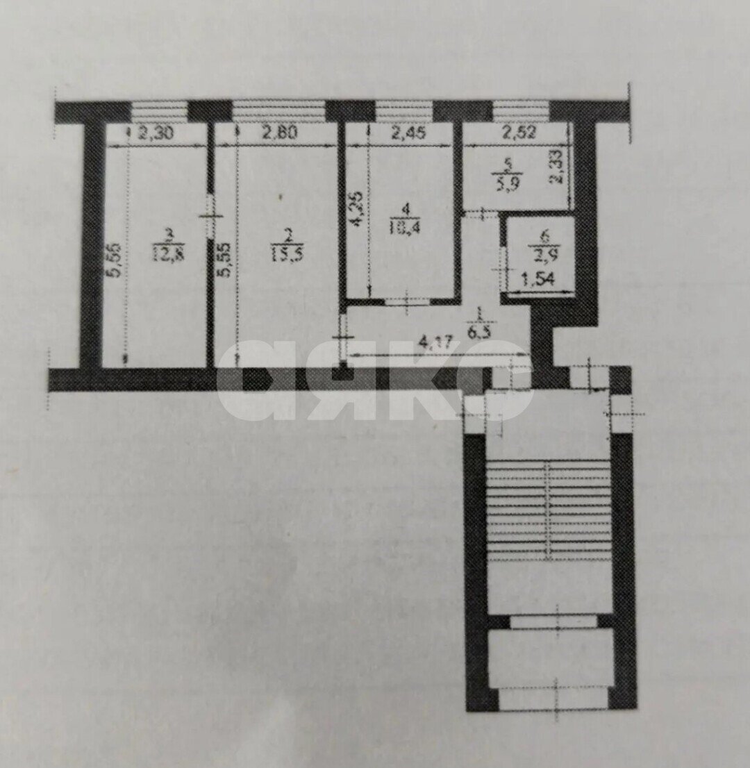 Фото №10: 3-комнатная квартира 54&nbsp;м², 1/3&nbsp;эт. - Волгоград, р. Краснооктябрьский, ул. Таращанцев, 2