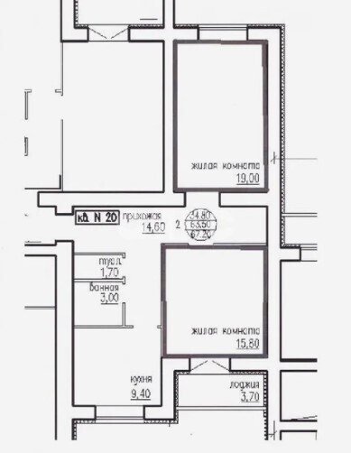 Фото №20: 2-комнатная квартира 63&nbsp;м², 3/10&nbsp;эт. - Волгоград, Краснооктябрьский, мкр. ЖК Мишино, ул. Новоремесленная, 5
