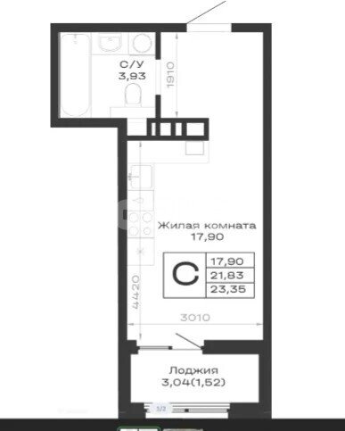 Фото №6: Студия 23&nbsp;м², 5/9&nbsp;эт. - Кропоткин, ул. Красная
