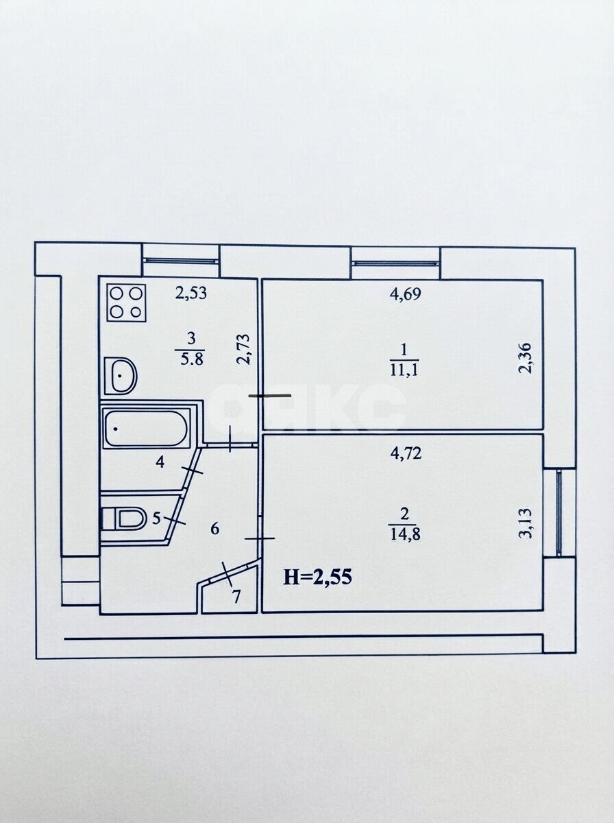 Фото №10: 2-комнатная квартира 39&nbsp;м², 1/5&nbsp;эт. - Волгоград, р. Краснооктябрьский, ул. Триумфальная, 3