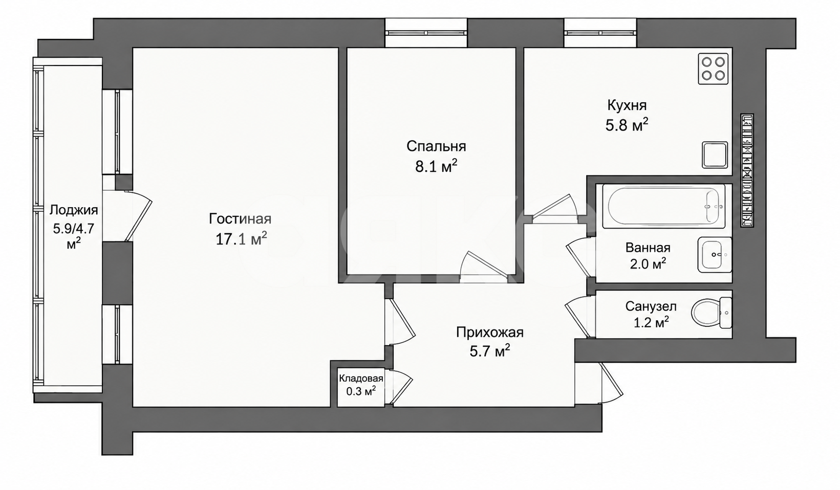 Фото №8: 2-комнатная квартира 45&nbsp;м², 3/9&nbsp;эт. - Луганск, р. Ленинский, ул. Титова, 3