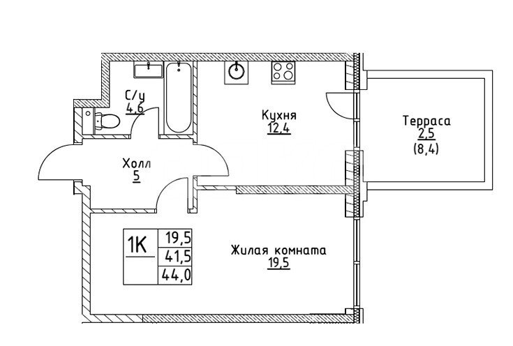 Фото №7: 1-комнатная квартира 44&nbsp;м², 2/19&nbsp;эт. - Москва, ул. Миклухо-Маклая, 23