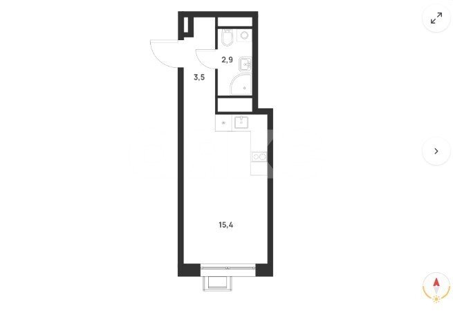 Фото №1: Студия 21&nbsp;м², 5/18&nbsp;эт. - Москва Новомосковский административный округ