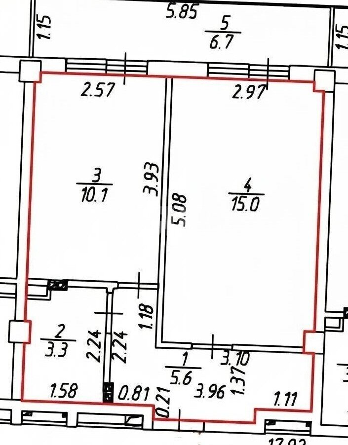Фото №5: 1-комнатная квартира 34&nbsp;м², 2/5&nbsp;эт. - Новомихайловский, мкр. Лесной, ул. Строителей, 11