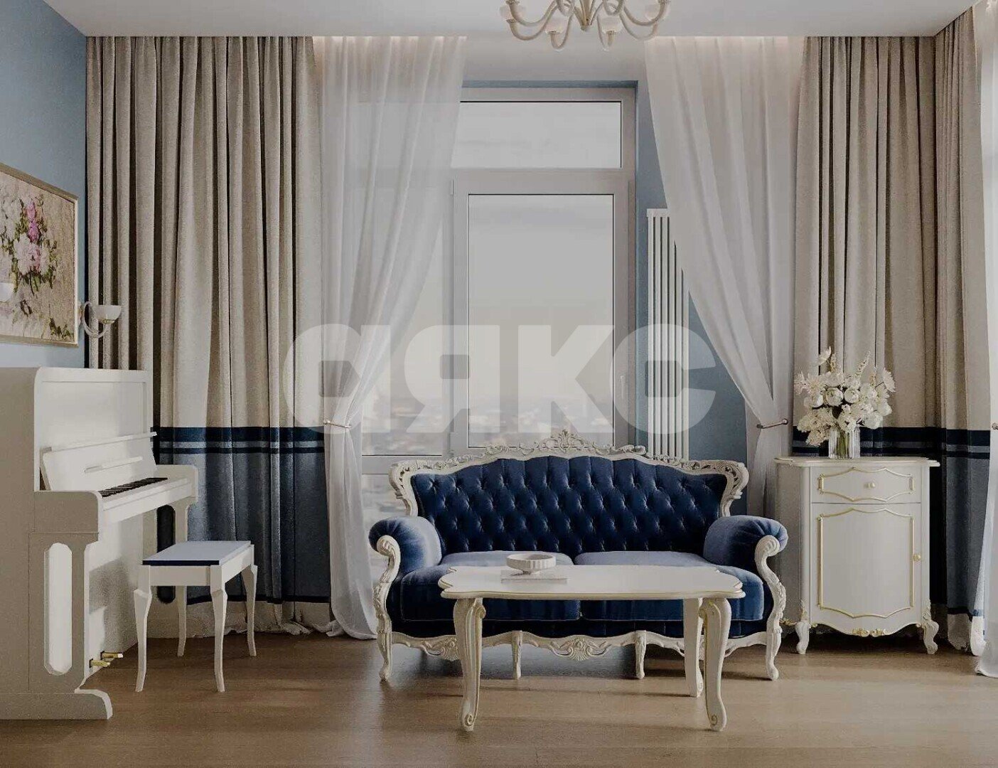 Фото №1: 2-комнатная квартира 71&nbsp;м², 42/43&nbsp;эт. - Москва, ЖК Скай Гарден, Покровское-Стрешнево, мкр. жилой комплекс Скай Гарден, пр-д Строительный, 9с6