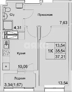 Фото №11: 1-комнатная квартира 38&nbsp;м², 17/22&nbsp;эт. - Батайск, ул. Булгакова, 11