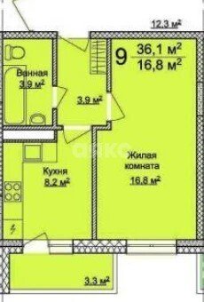 Фото №15: 1-комнатная квартира 35&nbsp;м², 9/9&nbsp;эт. - Анапа, Парковый, мкр. ЖК Радуга, ул. Парковая, 64Ак3