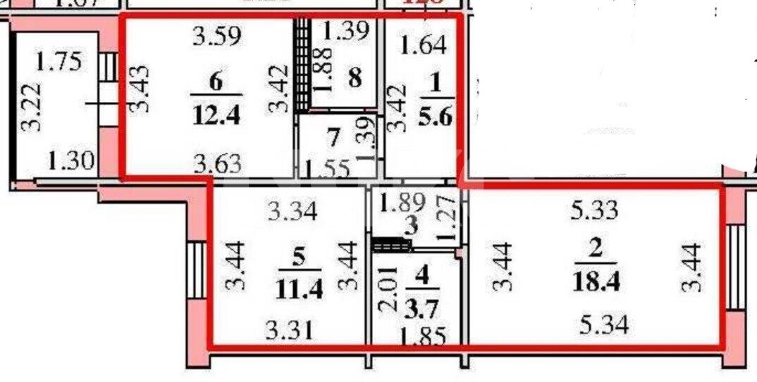 Фото №16: 2-комнатная квартира 64&nbsp;м², 5/17&nbsp;эт. - Липецк, Советский округ, мкр. Университетский, ул. Е.И. Замятина, 1