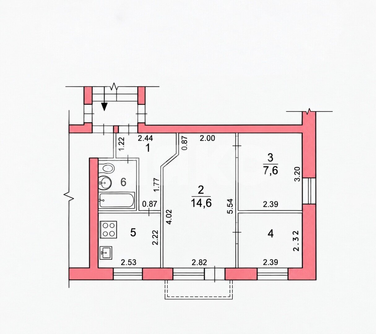 Фото №8: 2-комнатная квартира 41&nbsp;м², 5/5&nbsp;эт. - Волгоград, р. Ворошиловский, ул. Козловская, 17