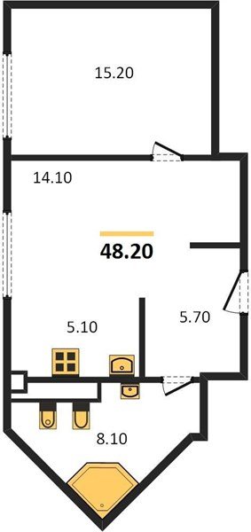 Фото №1: 1-комнатная квартира 48&nbsp;м², 3/15&nbsp;эт. - Краснодар, Прикубанский внутригородской округ, Завод Измерительных Приборов, мкр. ЖК Девелопмент Плаза, ул. имени 40-летия Победы, 33Г