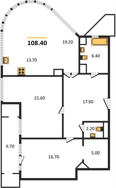 Фото №1: 2-комнатная квартира 108&nbsp;м², 4/15&nbsp;эт. - Краснодар, Прикубанский внутригородской округ, Завод Измерительных Приборов, мкр. ЖК Девелопмент Плаза, ул. имени 40-летия Победы, 33Г