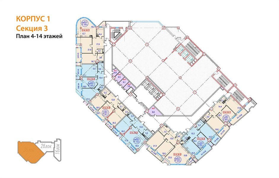 Фото №8: 2-комнатная квартира 108&nbsp;м², 4/15&nbsp;эт. - Краснодар, Прикубанский внутригородской округ, Завод Измерительных Приборов, мкр. ЖК Девелопмент Плаза, ул. имени 40-летия Победы, 33Г