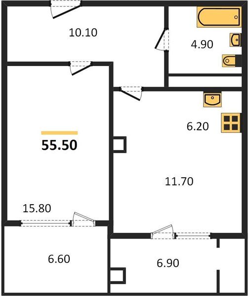 Фото №1: 1-комнатная квартира 55&nbsp;м², 15/15&nbsp;эт. - Краснодар, Прикубанский внутригородской округ, Завод Измерительных Приборов, мкр. ЖК Девелопмент Плаза, ул. имени 40-летия Победы, 33Г