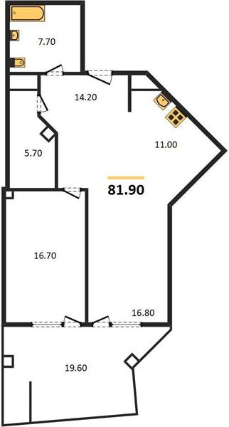 Фото №1: 1-комнатная квартира 81&nbsp;м², 5/15&nbsp;эт. - Краснодар, Прикубанский внутригородской округ, Завод Измерительных Приборов, мкр. ЖК Девелопмент Плаза, ул. имени 40-летия Победы, 33Г