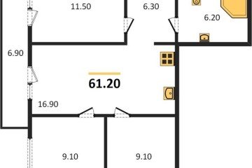 Фото №1: 3-комнатная квартира 60 м², 3/5 эт. - Новая Адыгея, мкр. жилой комплекс Дарград, ул. Тургеневское шоссе, 33/2к23