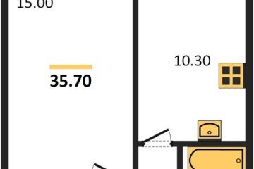 Фото №1: 1-комнатная квартира 35 м², 5/5 эт. - Новая Адыгея, мкр. жилой комплекс Дарград, ул. Тургеневское шоссе, 33/2к31