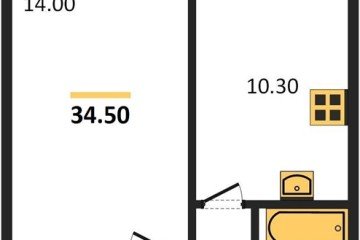Фото №1: 1-комнатная квартира 34 м², 5/5 эт. - Новая Адыгея, мкр. жилой комплекс Дарград, ул. Тургеневское шоссе, 33/2к31