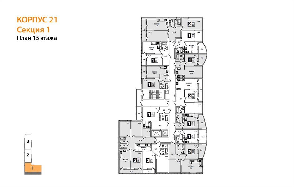 Фото №6: 3-комнатная квартира 77&nbsp;м², 15/16&nbsp;эт. - Краснодар, Прикубанский внутригородской округ, мкр. жилой комплекс Самолёт-4