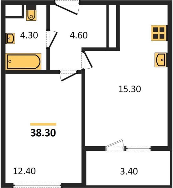 Фото №1: 1-комнатная квартира 38&nbsp;м², 18/24&nbsp;эт. - Краснодар, Центральный внутригородской округ, Табачная Фабрика, мкр. ЖК Все Свои Вип, ул. Колхозная, 5/2