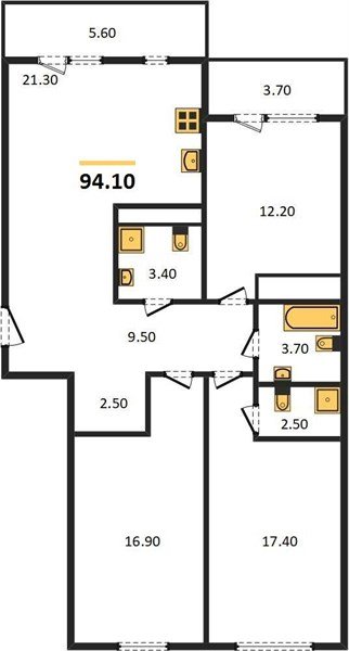 Фото №1: 3-комнатная квартира 93&nbsp;м², 23/24&nbsp;эт. - Краснодар, Центральный внутригородской округ, Табачная Фабрика, мкр. ЖК Все Свои Вип, ул. Колхозная, 5/2