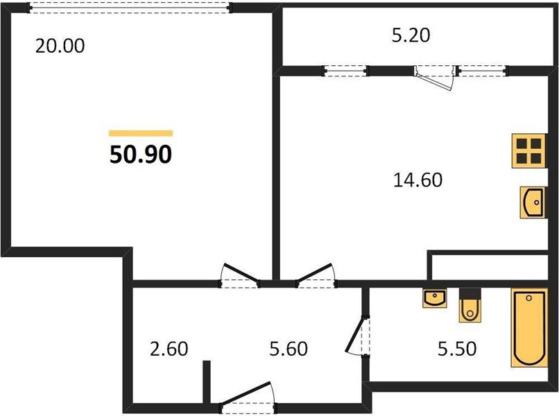 Фото №1: 1-комнатная квартира 50&nbsp;м², 23/24&nbsp;эт. - Краснодар, Центральный внутригородской округ, Табачная Фабрика, мкр. ЖК Все Свои Вип, ул. Колхозная, 5/2