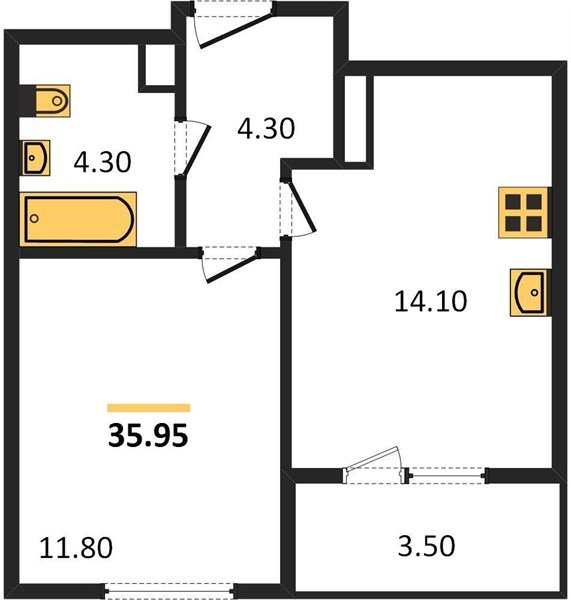 Фото №1: 1-комнатная квартира 35&nbsp;м², 21/24&nbsp;эт. - Краснодар, Центральный внутригородской округ, Табачная Фабрика, мкр. ЖК Все Свои Вип, ул. Колхозная, 5/2