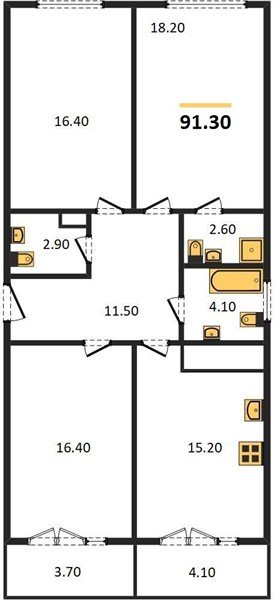 Фото №1: 3-комнатная квартира 89&nbsp;м², 13/24&nbsp;эт. - Краснодар, Центральный внутригородской округ, Табачная Фабрика, мкр. ЖК Все Свои Вип, ул. Колхозная, 5/2