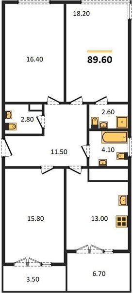 Фото №1: 3-комнатная квартира 89&nbsp;м², 23/24&nbsp;эт. - Краснодар, Центральный внутригородской округ, Табачная Фабрика, мкр. ЖК Все Свои Вип, ул. Колхозная, 5/2