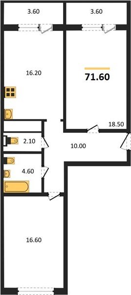 Фото №1: 2-комнатная квартира 71&nbsp;м², 3/24&nbsp;эт. - Краснодар, Центральный внутригородской округ, Табачная Фабрика, мкр. ЖК Все Свои Вип, ул. Колхозная, 5/2к1