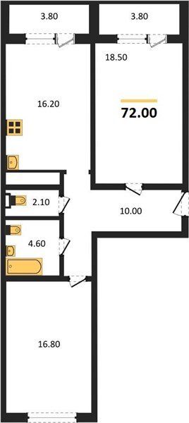 Фото №1: 2-комнатная квартира 71&nbsp;м², 6/24&nbsp;эт. - Краснодар, Центральный внутригородской округ, Табачная Фабрика, мкр. ЖК Все Свои Вип, ул. Колхозная, 5/2к1