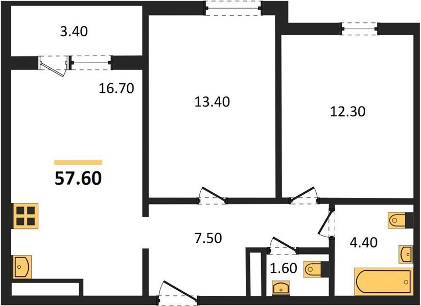 Фото №1: 2-комнатная квартира 57&nbsp;м², 12/24&nbsp;эт. - Краснодар, Центральный внутригородской округ, Табачная Фабрика, мкр. ЖК Все Свои Вип, ул. Колхозная, 5/2к1