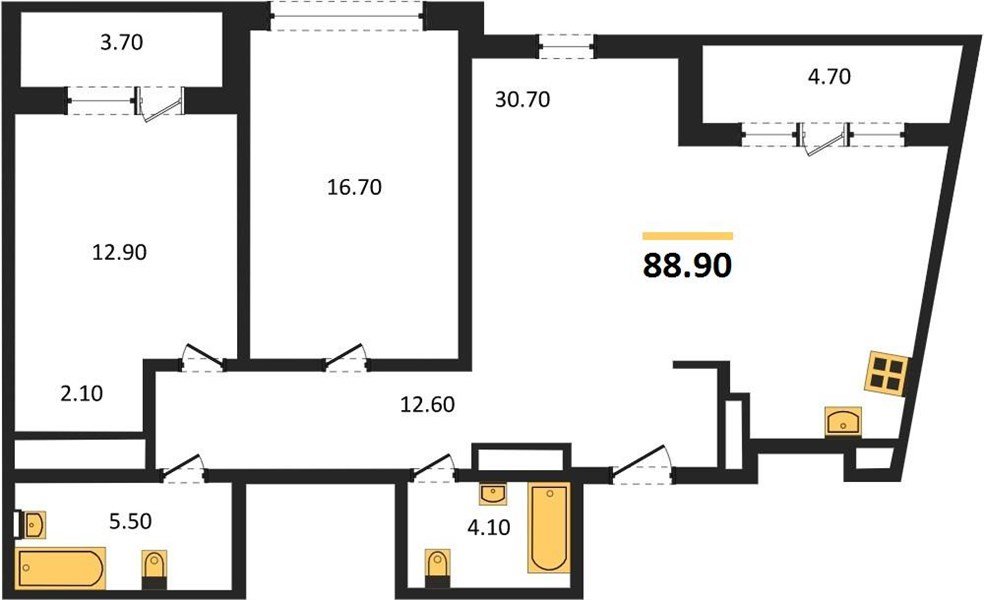 Фото №1: 2-комнатная квартира 87&nbsp;м², 23/24&nbsp;эт. - Краснодар, Центральный внутригородской округ, Табачная Фабрика, мкр. ЖК Все Свои Вип, ул. Колхозная, 5/2к1