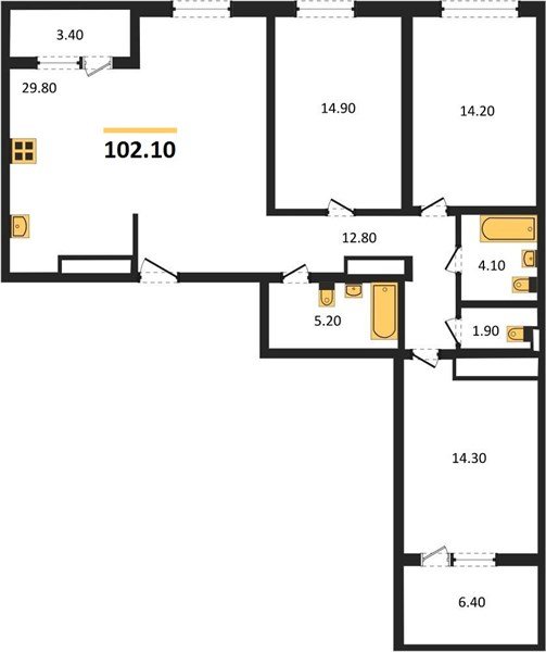 Фото №1: 3-комнатная квартира 101&nbsp;м², 23/24&nbsp;эт. - Краснодар, Центральный внутригородской округ, Табачная Фабрика, мкр. ЖК Все Свои Вип, ул. Колхозная, 5/2к1